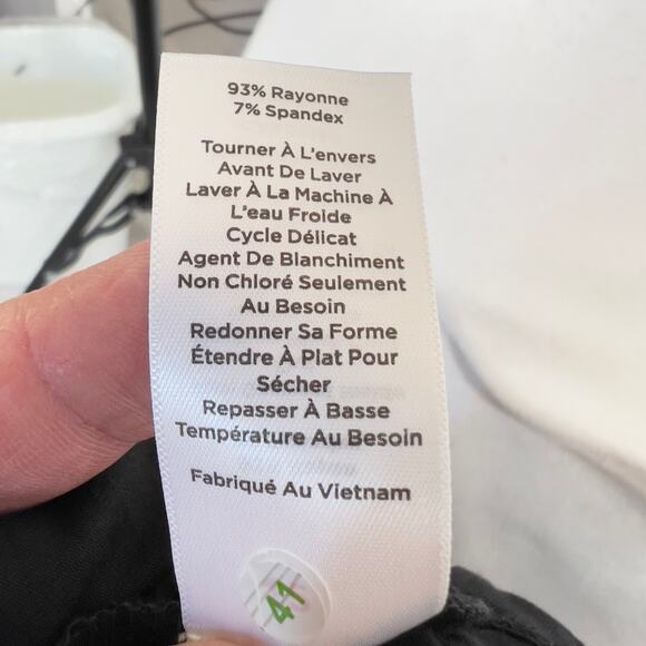 Talbots Pullover Top Woman's Large Black w/ Jeweled Button Detail Mock Neck - Picture 9 of 10